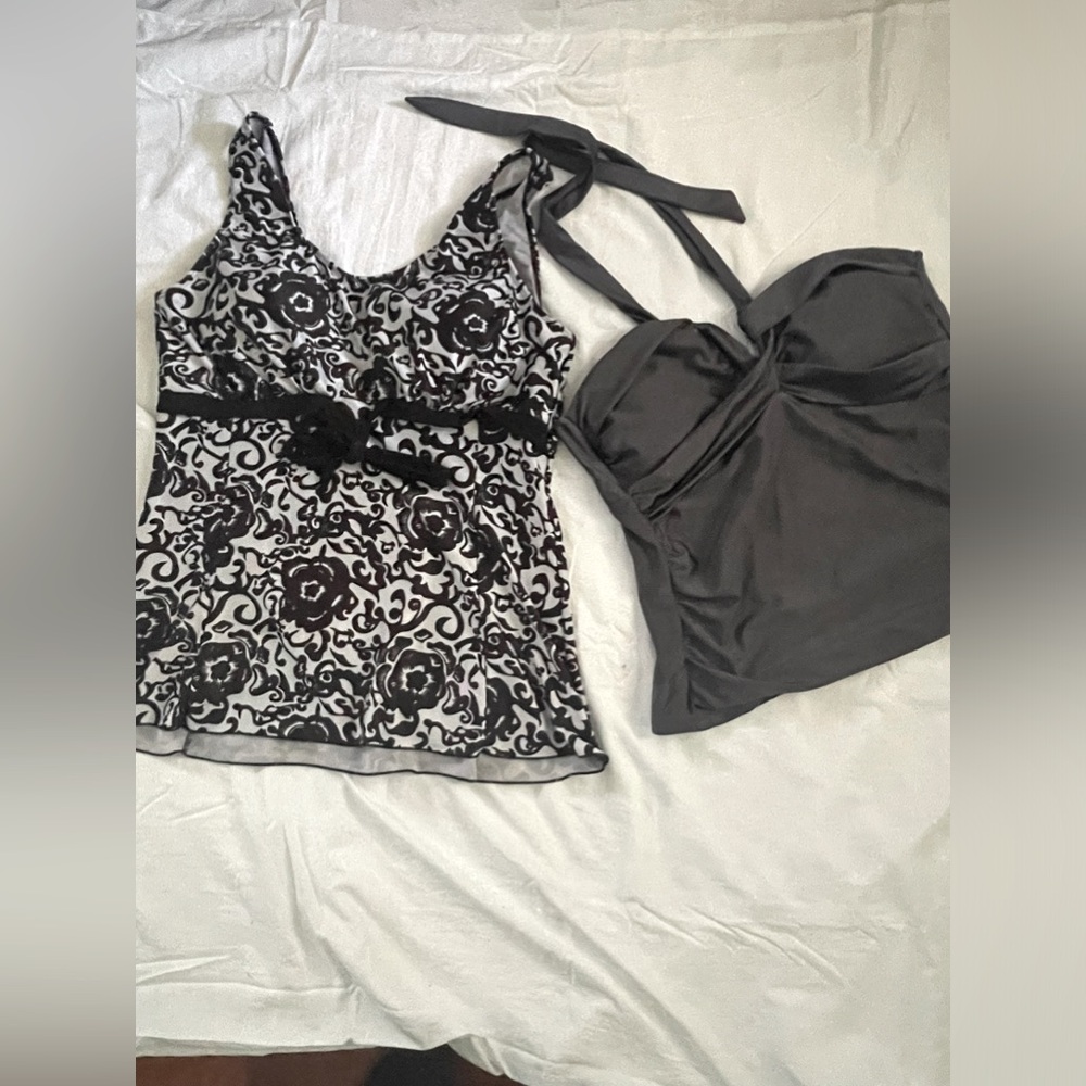 Time&Tru Tankini Bundle/ Floral and solid Size Large
